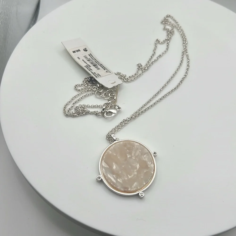 Lucky Brand Silver Pendant Necklace 31” plus 2” extender 31 inches to 33 inches